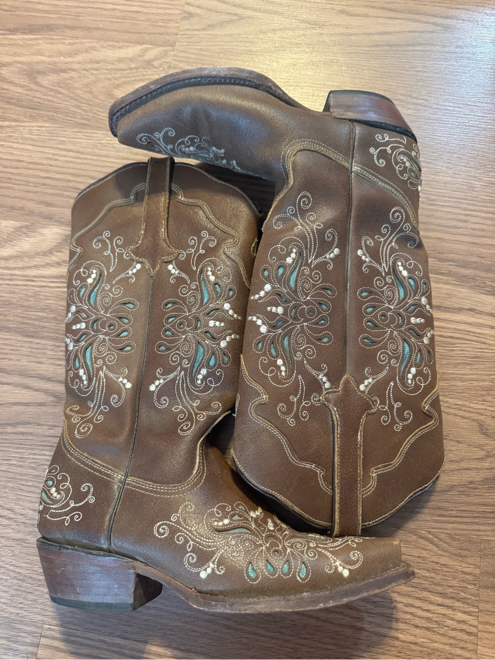 Tanner Mark Brown Embroidered Western Boots